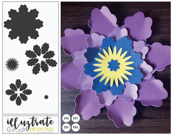 3d Flower Svg Flower Svg Flower Cut Files Floral Dxf 3d Etsy