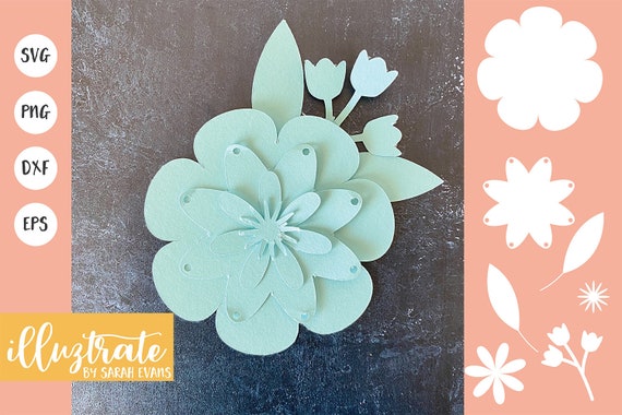 Download Floral Template 3d Flowers 3d Paper Flowers Flower Template Etsy