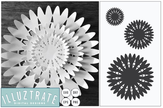 Download Free Paper Flower Template Svg Floral Template 3d Flowers 3d Etsy SVG Cut Files