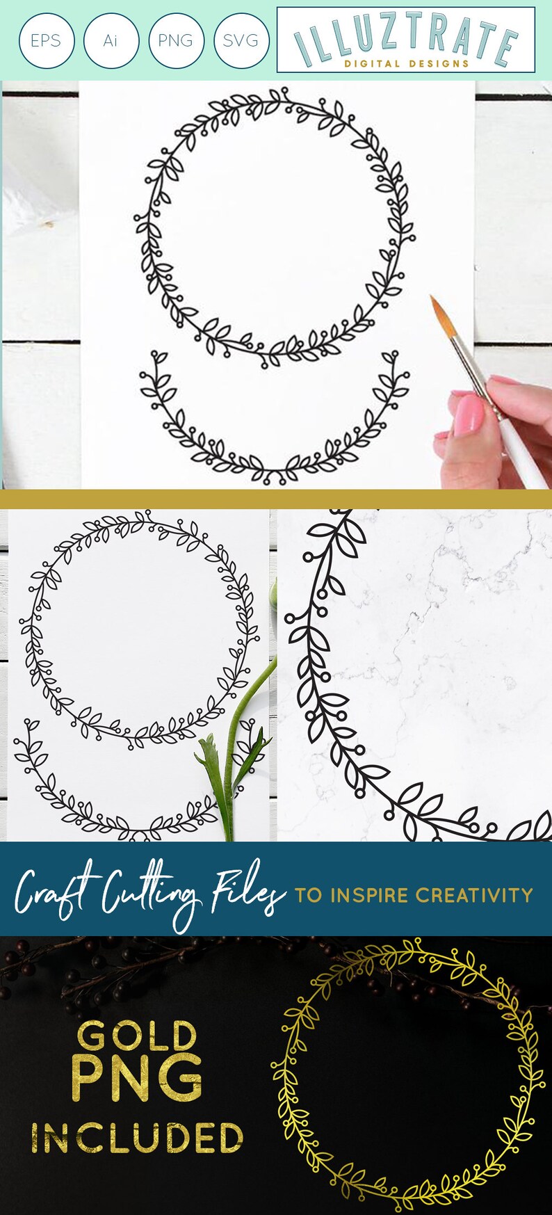 Download Commercial Use Circle Frame Svg Hand Drawn Wreath Svg Laurel Wreaths Svg Cricut Design Wreath Design Svg Vintage Wreath Svg Logo Wreath Clip Art Art Collectibles