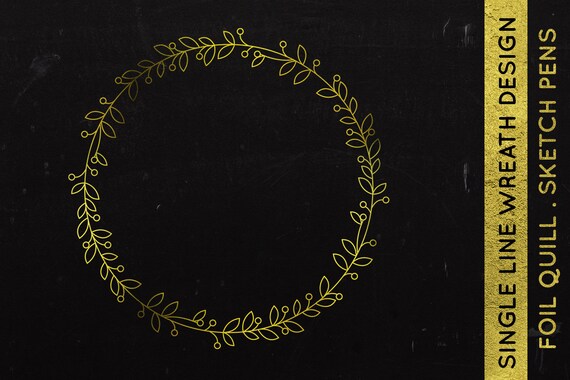 Download Autumn Wreath For Foil Quill Single Line Design Foil Quill Etsy