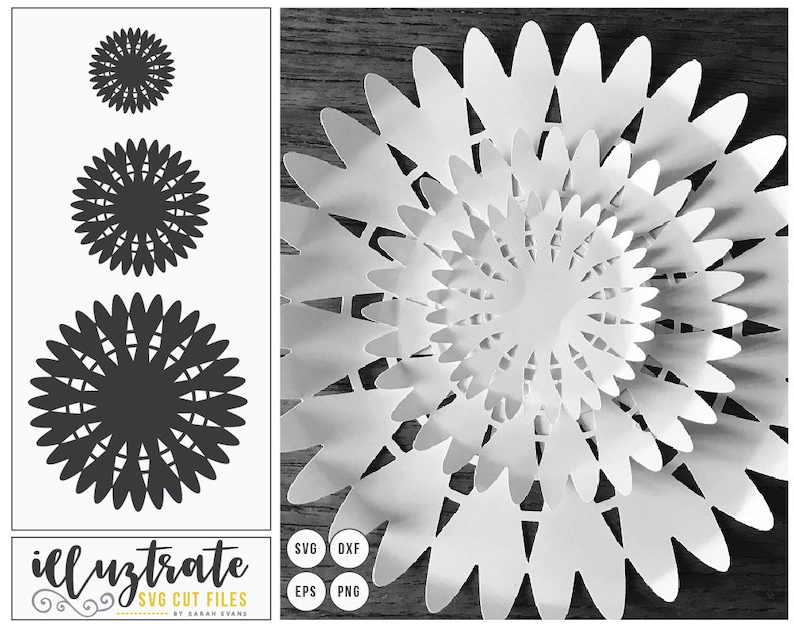 3d Flower Svg Flower Svg Flower Cut Files Floral Dxf 3d Etsy