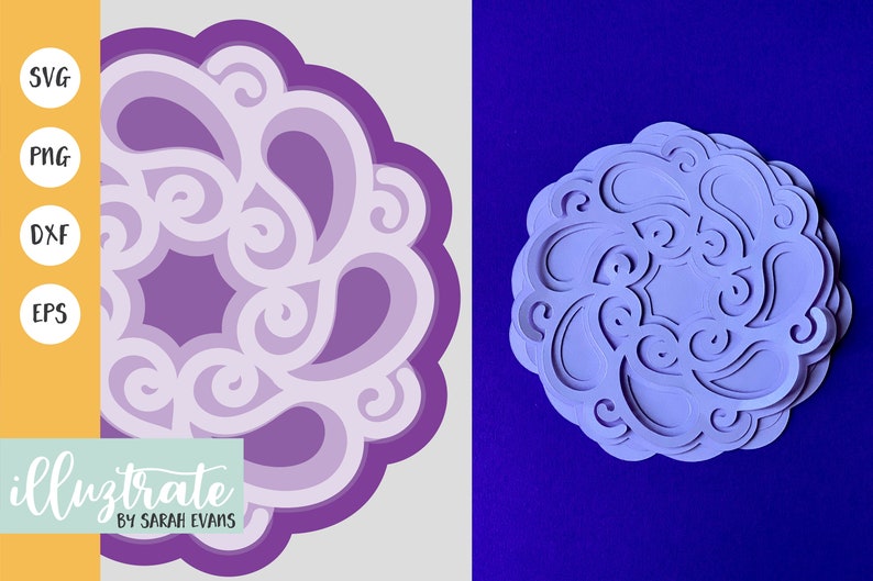 Download Layered Papercut Flower SVG Cut File Paper Cut Flower 3D ...