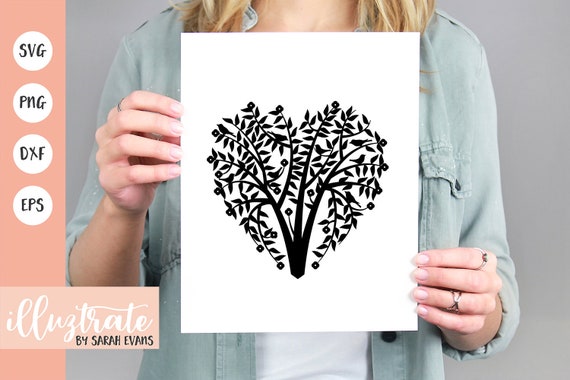 Download Tree In The Shape Of A Heart Svg Lace Heart Svg Floral Heart Etsy