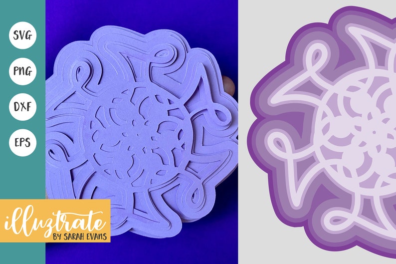 Download Layered Papercut Flower SVG Cut File Paper Cut Flower 3D ...