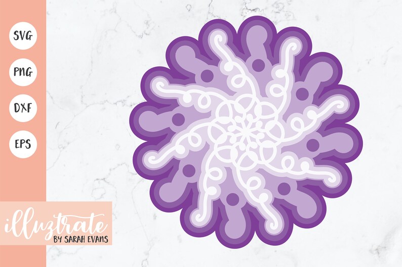 Download Layered Papercut Flower SVG Cut File Paper Cut Flower 3D ...