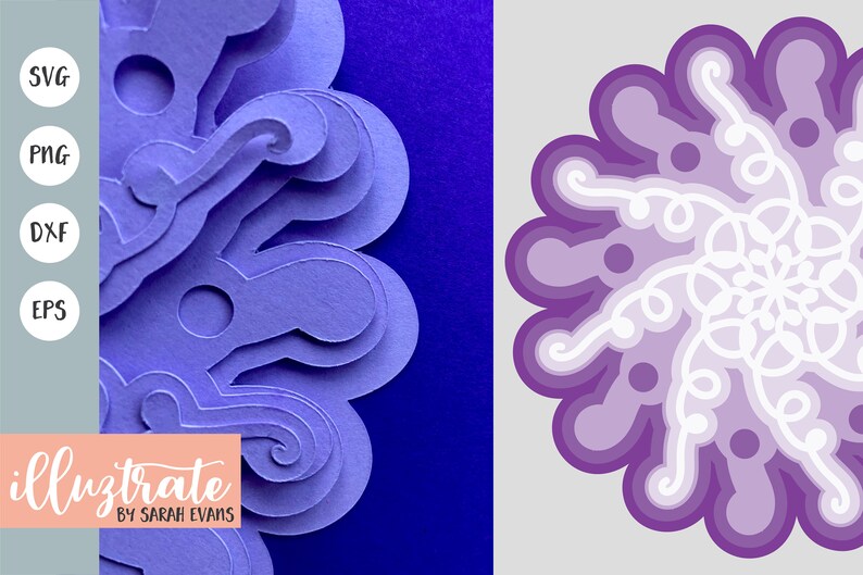 Download Layered Papercut Flower SVG Cut File Paper Cut Flower 3D ...