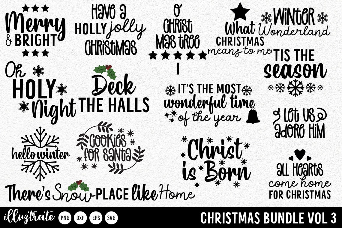 Christmas Bundle SVG Christmas SVG Bundle Christmas Lyrics | Etsy