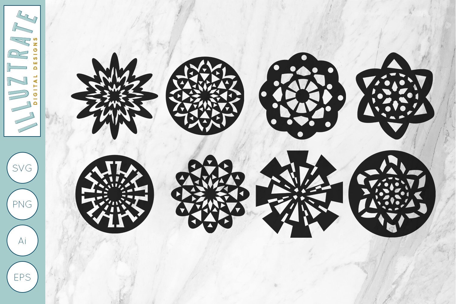 Geometric Flower Svg Geometric Flower Png Geometric Flower Etsy