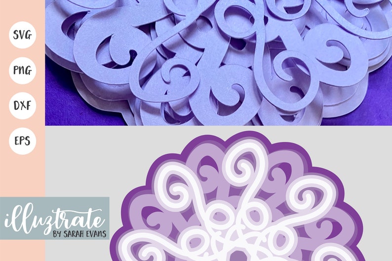 Download Layered Papercut Flower SVG Cut File Paper Cut Flower 3D ...