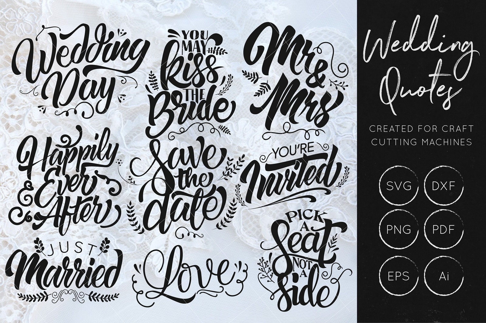 Download Wedding Quotes Svg Wedding Svg Wedding Cut Files Wedding Etsy