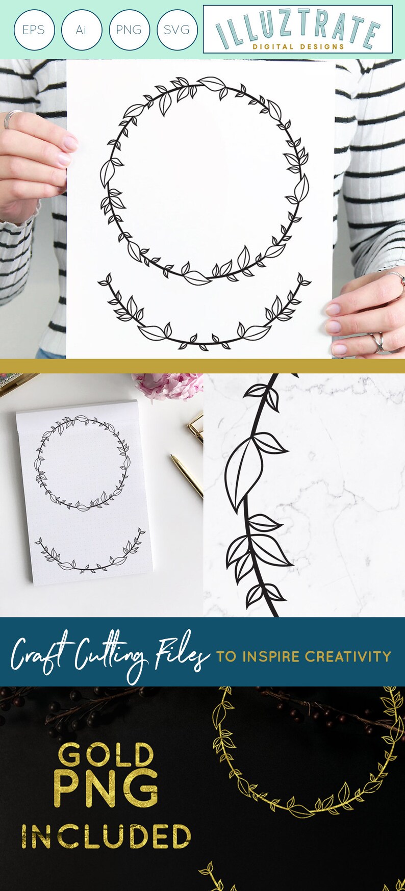 Download Decorative Leaf Wreath Svg Wreath Cutting File Christmas Wreath Svg Leafy Wreath Svg Floral Wreath Gold Foil Wreath Wedding Wreath Svg Clip Art Art Collectibles Kromasol Com