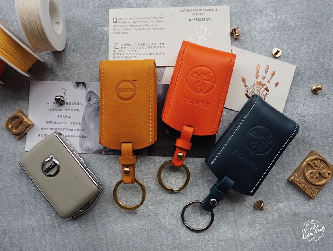 Handmade Leather Volvo Car key Case.Leather Car Key Fob cover Etsy