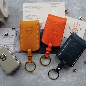Handmade Leather Volvo/Polestar Car key Case.Leather Car Key Fob cover, Remote Key Case,Car Keychain,Smart Key LeatherCase.gift,personalized