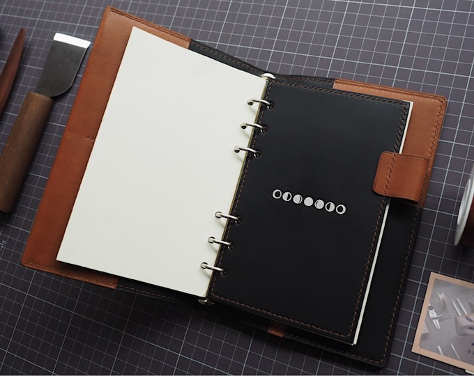 Personalized A6 / A5 6 Ring Leather Refillable Planner Binder With ...