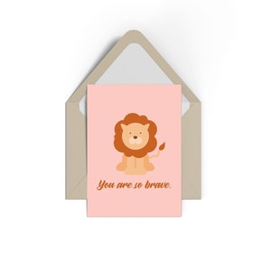 Carte de condoléances Lion pour enfants imprimable « Vous êtes si courageux »