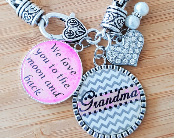 Grandma Bracelet Gifts for Grandma Grandma Gift Grandma Jewelry Gift from Grandkids Personalized Grandma Gifts We Love You to Moon and Back