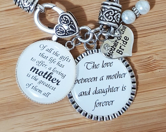 Mother of the Bride Gift Mother of the Bride Bracelet Wedding Gifts for Mother in Law Mother in Law Bracelet Mother in Law Gift Keychain