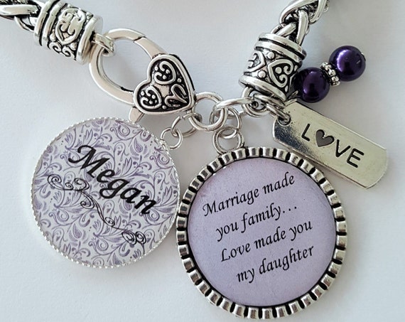 PERSONALIZED Daughter in Law Gift / Step Daughter Gift / Step Daughter Bracelet / Gift for Step Daughter / Daughter in Law Wedding Gift