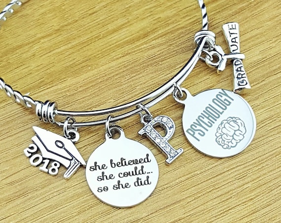 Psychology Graduation Gift Psychology Gifts Psychology Graduation Psychology Jewelry Psychology Bracelet College Graduation Gift Senior 2018