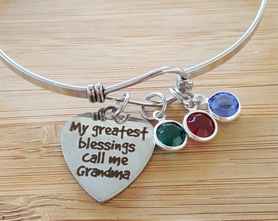 Grandma Bracelet Gifts for Grandma Grandma Gift Grandma Jewelry Gift from Grandkids Personalized Grandma Gifts My Greatest Blessings