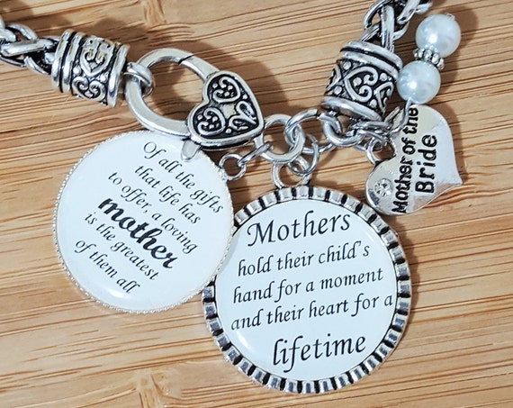 Mother of the Bride Gift Mother of the Bride Bracelet Wedding Gifts for Mother in Law Mother in Law Bracelet Mother in Law Gift Keychain