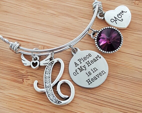 Sympathy Bracelet Sympathy Gift In Memory of Mom Memorial Bracelet Loss of Mother Remembrance Bracelet Remembrance Jewelry Heart in Heaven