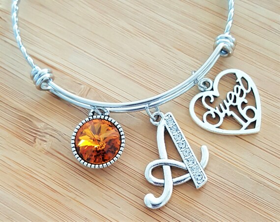 Personalized Sweet 16 Bracelet Sweet 16 Gift Sweet Sixteen Gifts Birthday Bracelet Birthday Gift Birthstone Bracelet Initial Bracelet