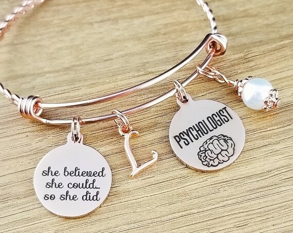 Rose Gold Psychologist Gift Graduation Gift for Psychologist Psychology Gifts Psychology Jewelry Graduation Gift College Graduation Gift