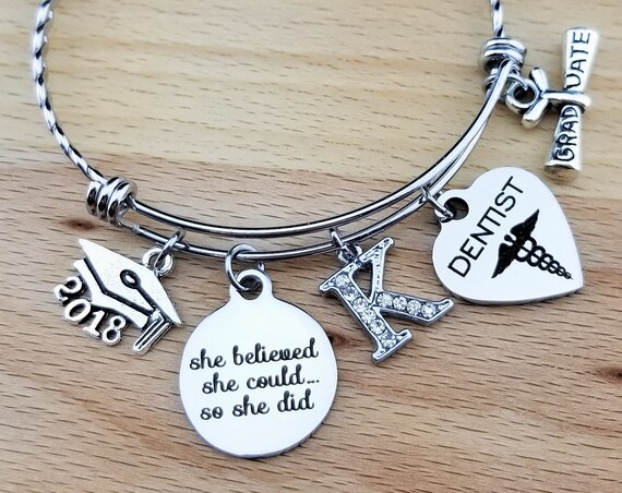 Dentist Graduation Gift Dentist Gift Dentist Graduation Dentist Bracelet College Graduation Gift College Graduation Gift for Her Senior 2018