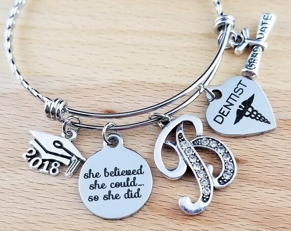 Dentist Graduation Gift Dentist Gift Dentist Graduation Dentist Bracelet College Graduation Gift College Graduation Gift for Her Senior 2018