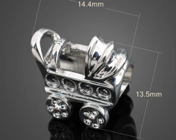 PANDORA Style CHARM / BABY Stroller Pandora Style Charm / Baby Carriage Pandora Style Charm / Charm for Bracelet / European Style Charm