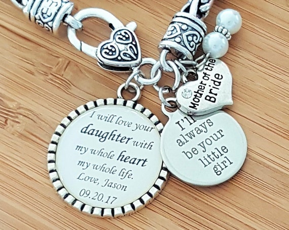 Mother of the Bride Gift Mother of the Bride Bracelet Wedding Gifts for Mother in Law Mother in Law Bracelet Mother in Law Gift Keychain