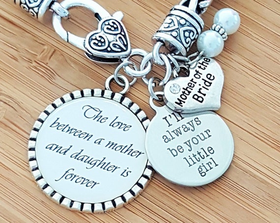 Mother of the Bride Gift Mother of the Bride Bracelet Wedding Gifts for Mother in Law Mother in Law Bracelet Mother in Law Gift Keychain