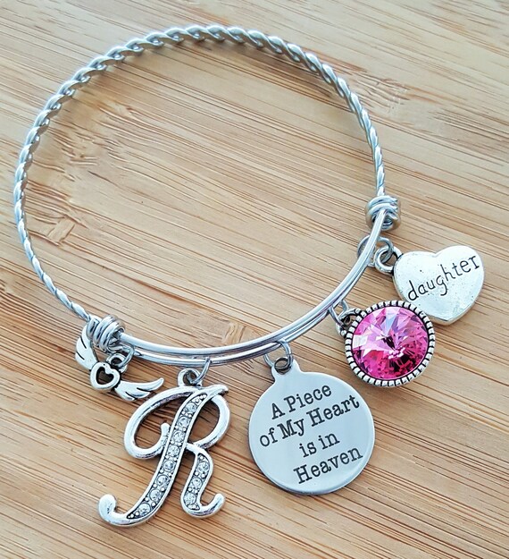 Sympathy Bracelet Sympathy Gift In Memory of Daughter Memorial Bracelet Loss of Daughter Loss of a Child Remembrance Bracelet Heart Heaven