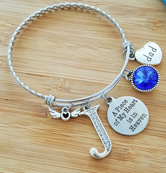 Sympathy Bracelet Sympathy Gift In Memory of Dad Memorial Bracelet Loss of Father Remembrance Bracelet Remembrance Jewelry Heart in Heaven