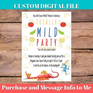 Dragons Love Tacos Aangepaste uitnodiging | Digitaal bestand