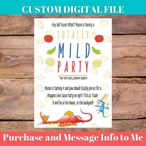 Dragons Love Tacos Custom Invitation | Digital File