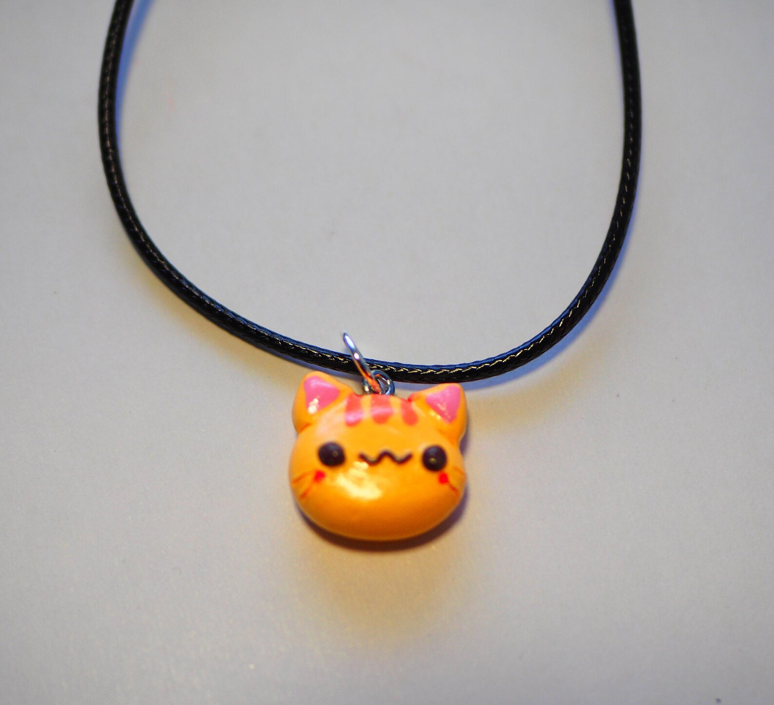 Orange Cat Necklace | Etsy