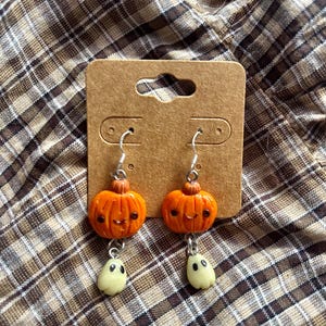 Pumpkin Mini Ghost Earrings