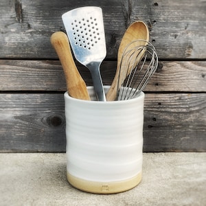 Kitchen Utensil Crock (Medium) - Handmade Farmhouse Pottery