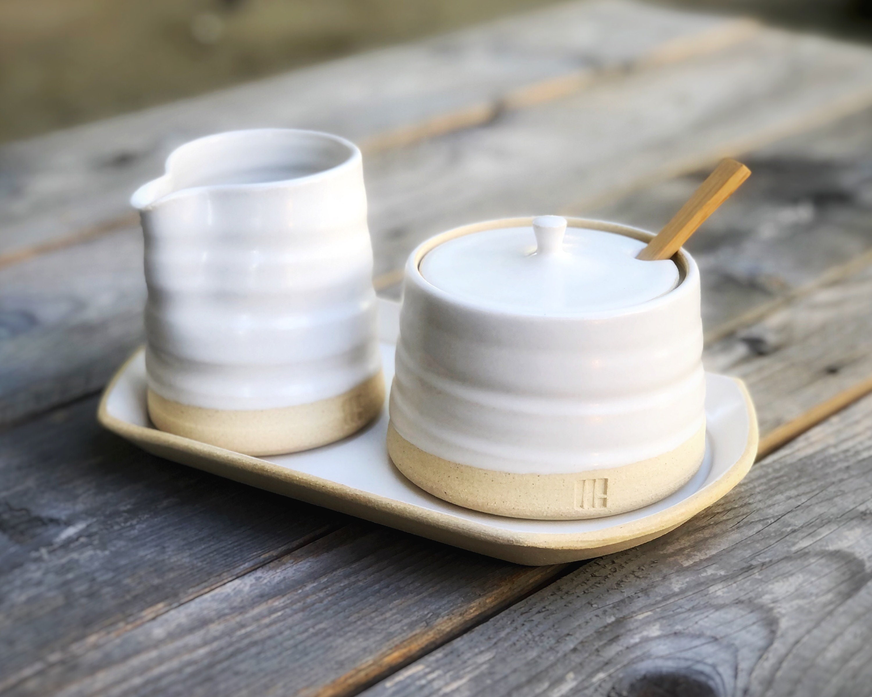 Stoneware Cream Sugar Set Etsy