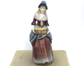 Ceramic figure girl with basket