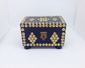 Studded wooden box