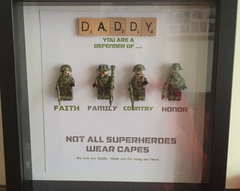 Lego mini figure picture - Army Hero - Personalised