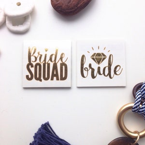 Bride Squad Tattoo Set von 8 Tats für Junggesellinnenparty / 7 plus 1 Braut / Henne Party / Gold Tattoo / temporäres Tattoo Bild 2