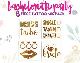 Bridesmaids' gifts / Set of 8 tattoo mix pack / Bridesmaids' gift / Gifts for your bridesmaid / BFF gifts / MOH