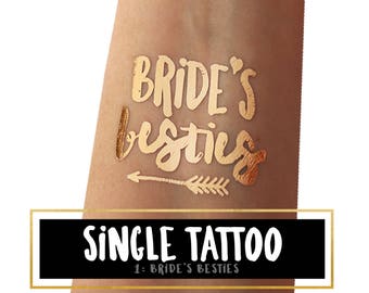 Party tattoos for you and your bridesmaids / fun party weekend tattoos gold foil tattoo metallic flash / stagette ideas / bride best friend