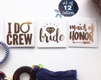 I Do Crew gold flash tats // 12 Tattoos // For bachelorette parties // Hen do Parties // UK brides // Wedding in Nashville // Vegas Wed