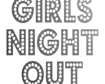 Single "GIRLS NIGHT OUT" metallic silver foil temporary tattoo